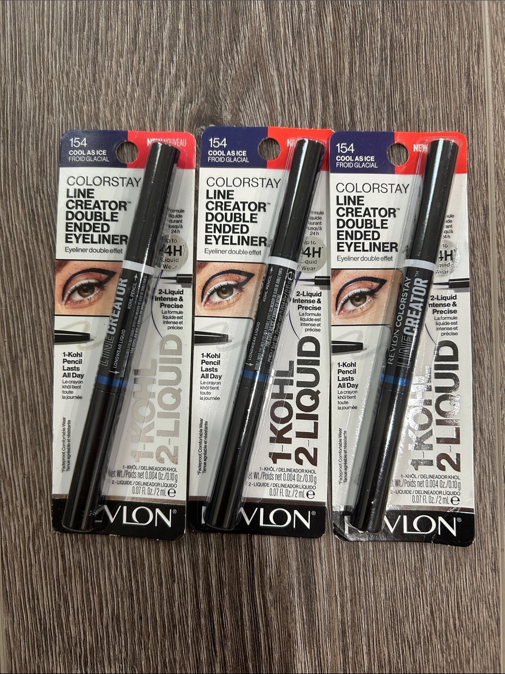 3X Revlon ColorStay Line Creator Double Ended Eyeliner #154 cool as ice